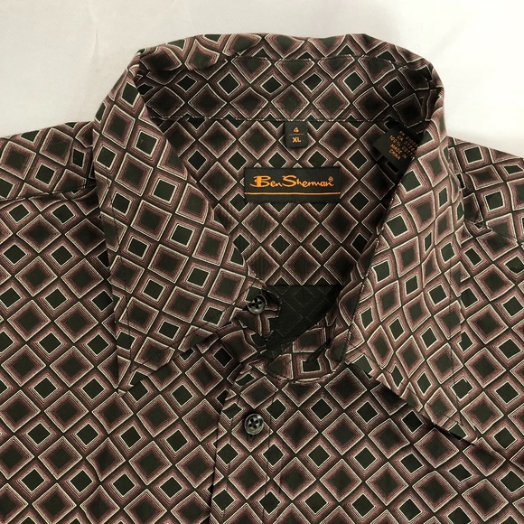 Ben Sherman Short Sleeve Button Down Shirt Black - Picture 3 of 7